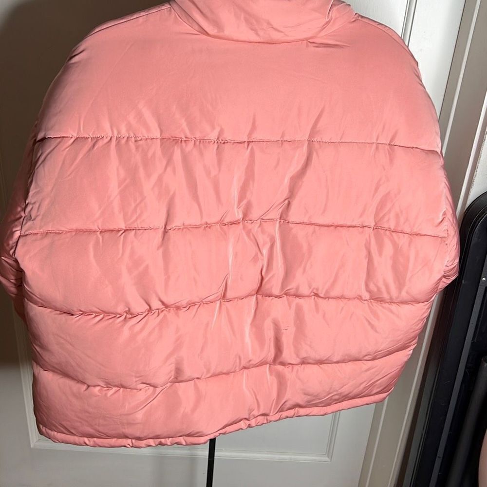 Pink blush puffer bubble zip up jacket Size Large New - Picture 7 of 9